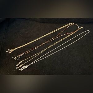 Gold and Silver Women’s Eyewear Chains and Necklaces Set